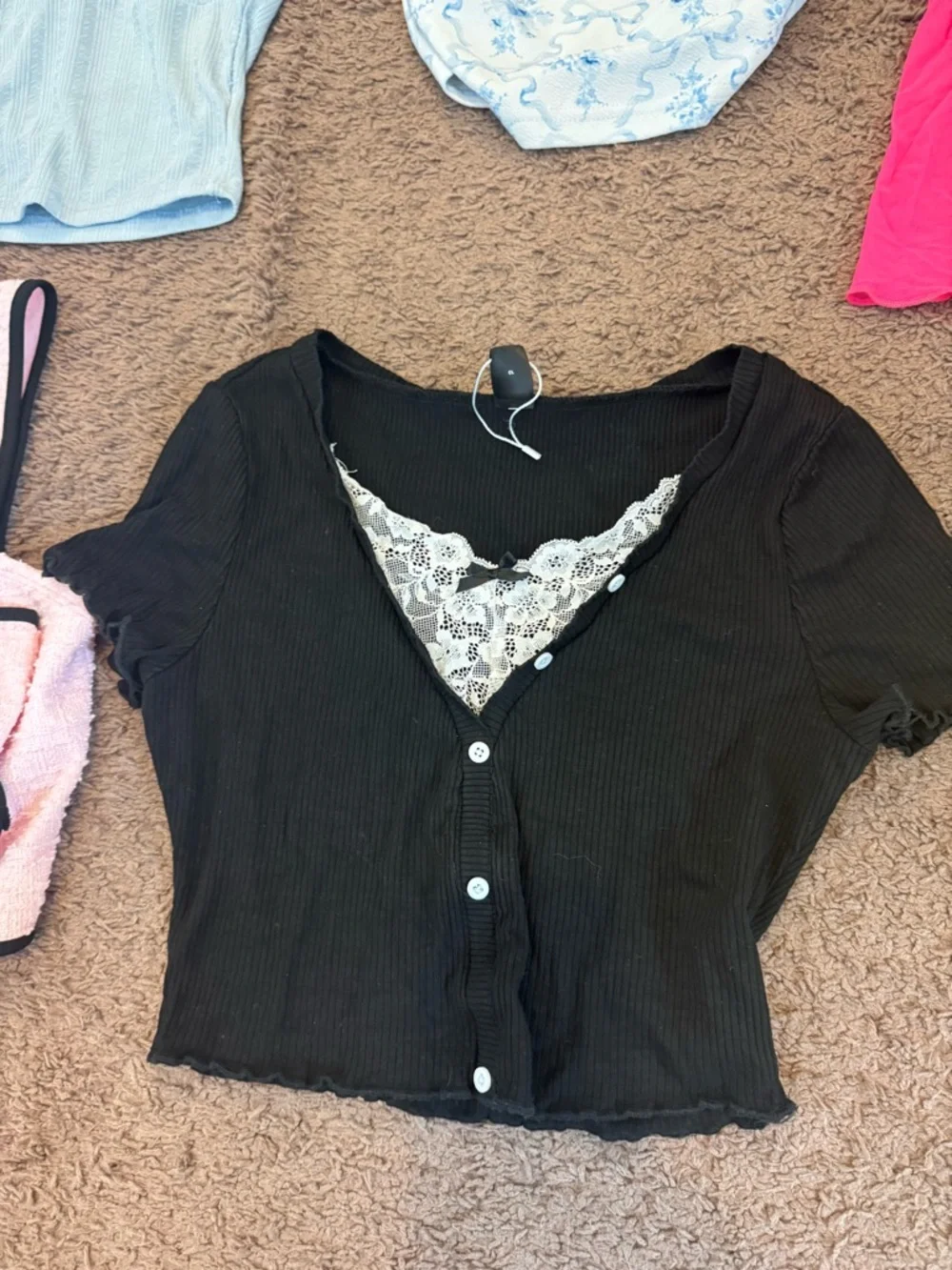 Lot Of 6 SHEIN Crop Tops Blouses Bow Summer Spring Size 2 4 S - Picture 4 of 10